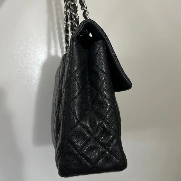 💎✨BEAUTIFUL✨💎 Chanel Quilted CC Caviar Leather Black Chain Shoulder … - Picture 5 of 17